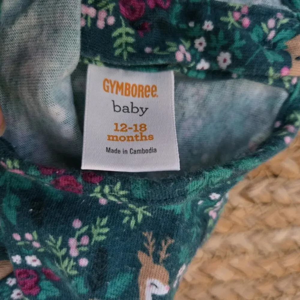 Gymboree Baby Tiered Dress '17‎ Deer Woods Long Sleeves Stretch 12-18mos